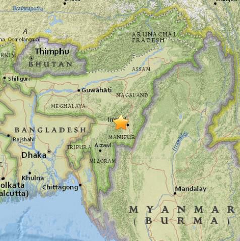 印度東北部發生6.8級地震 震源深度35公里