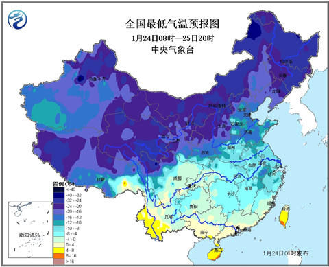 寒潮橙色預警：長江中下游地區最低溫或降至-12℃(圖)